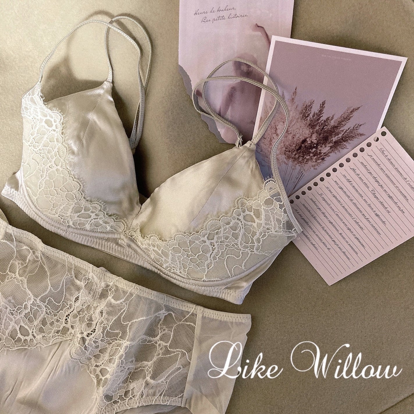 【Goddess Series】 ノンワイヤー シルクブラジャー、シルクショーツ /LikeWillow/その他を使ったクチコミ(1枚目)