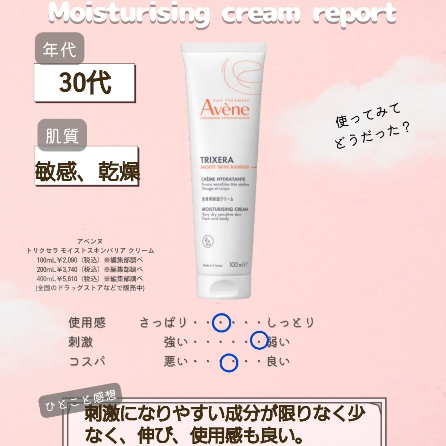 トリクセラ　モイストスキンバリア　クリーム/アベンヌ/ボディクリームを使ったクチコミ（3枚目）