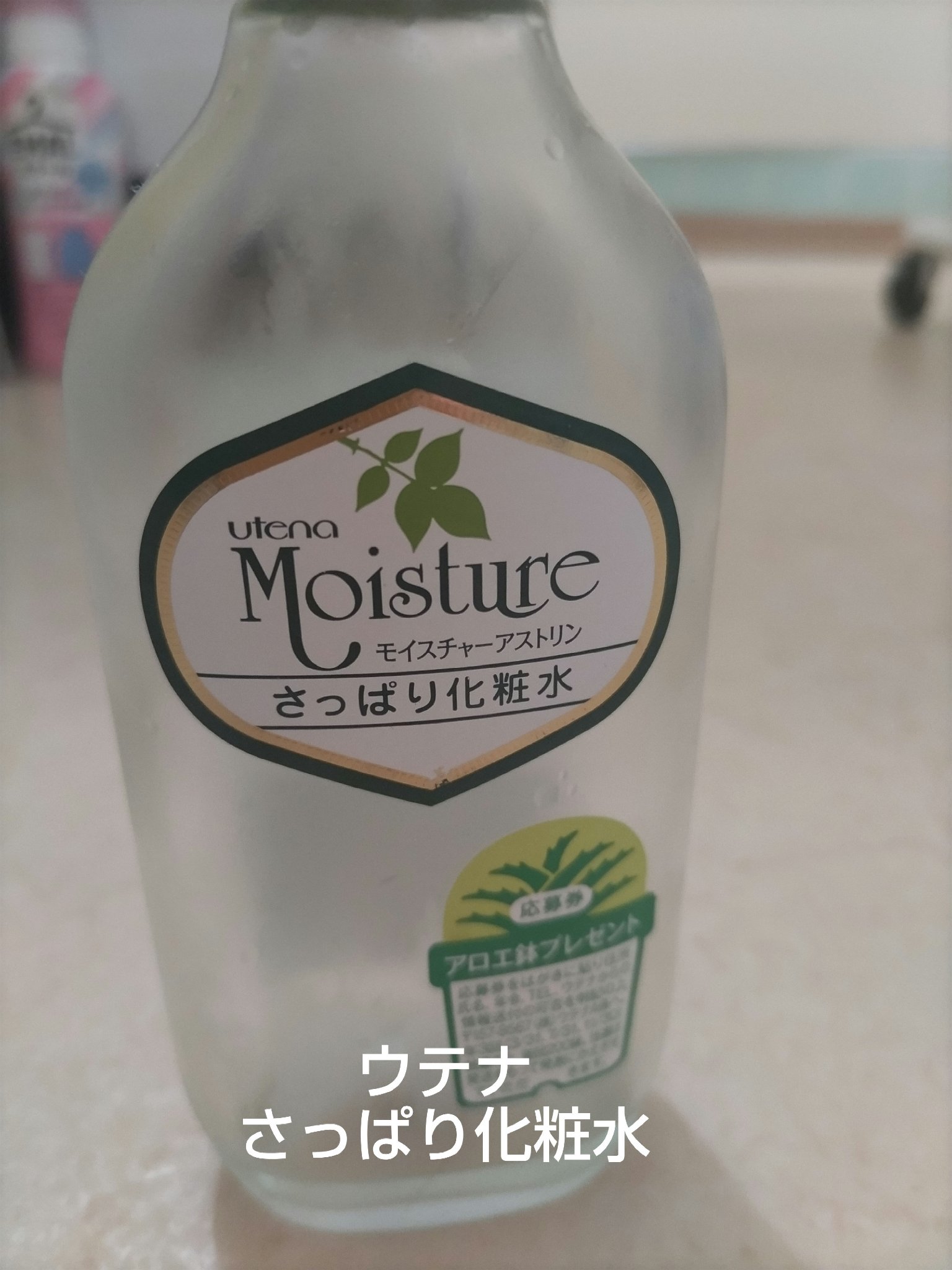 ウテナモイスチャー
ふきとり化粧水

長い歴史があり、今もあるということはロングセラーで愛され商品。サッパリアロエで透明なガラスびん
みずみずしく、なじみが良いです。
しっとりとした使い心地で潤い持続


＃ウテナモイスチャー
＃ふきとり化