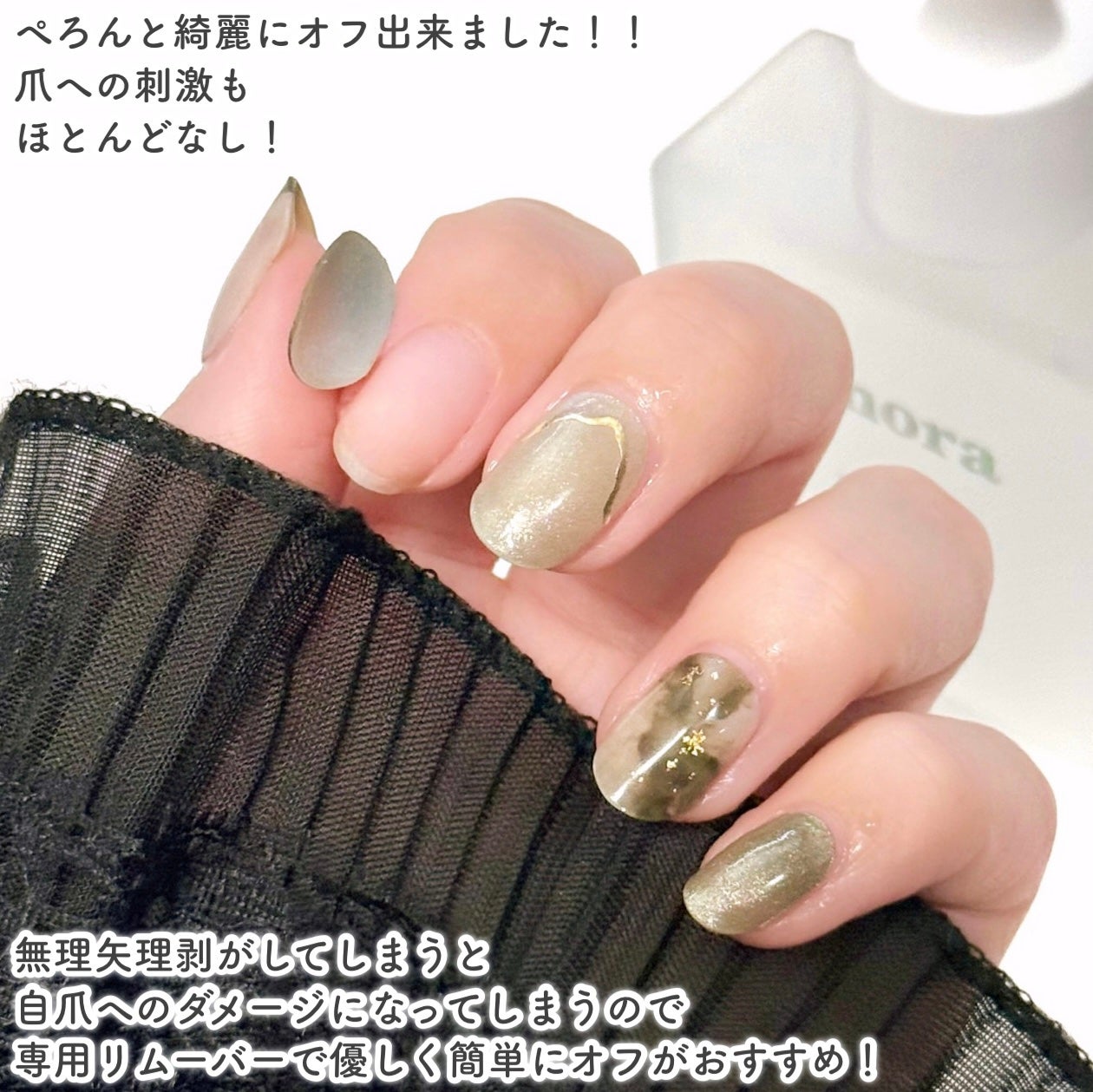 セミキュアジェルネイル(ハンド)/ohora/ネイルシールを使ったクチコミ(6枚目)