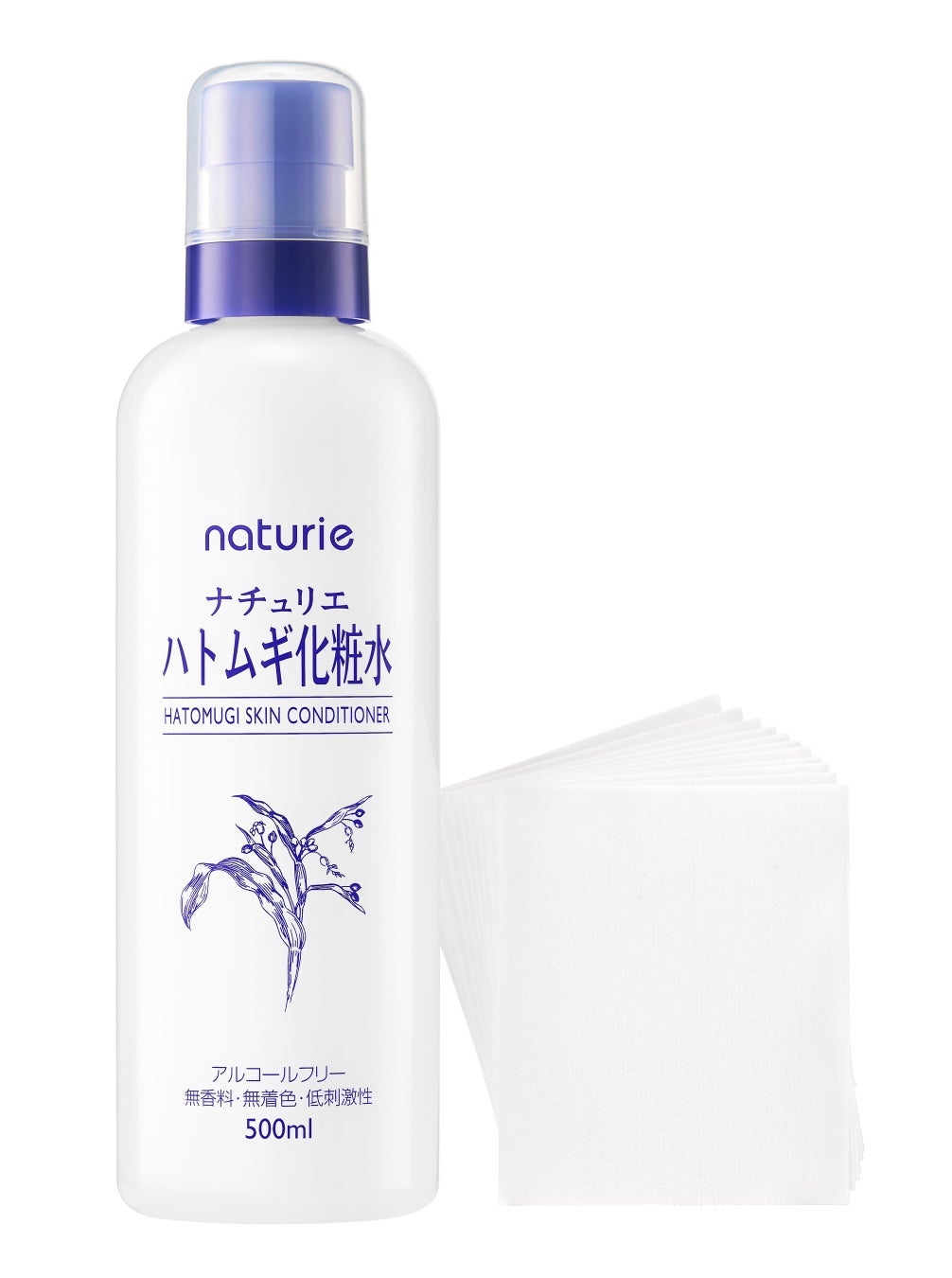 ナチュリエ ハトムギ化粧水 限定ポンプヘッド&スクエアシートつき ナチュリエ
