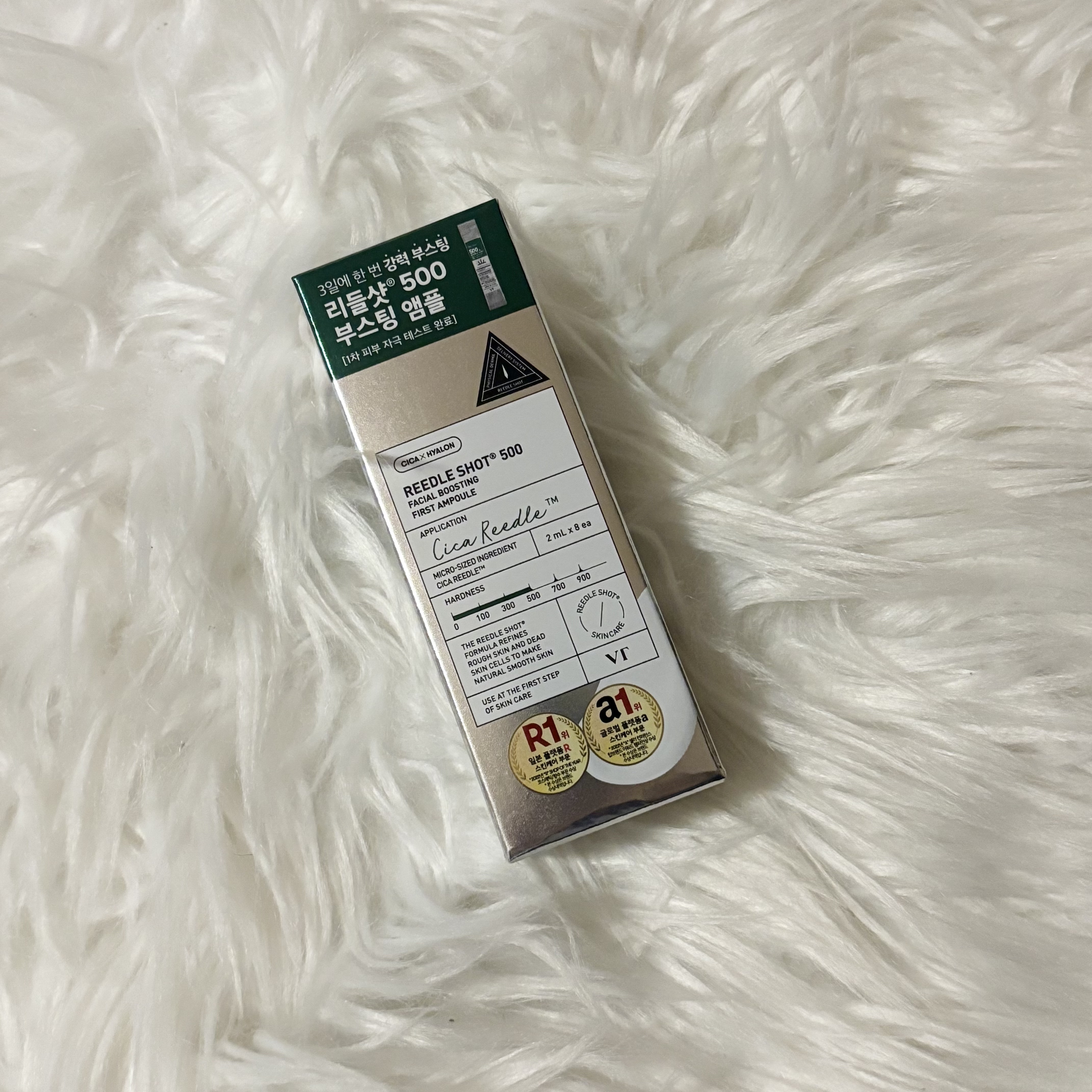 VT リードルショット500のクチコミ「🤍VT：リードルショット500

Point
☑︎ パッケージには「3日に一度」の強力ブーステ.....」（1枚目）