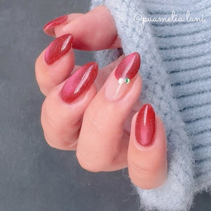 #セルフネイル,#ジェルネイル,#マグネットネイル,#クリスマスネイルのネイルデザイン