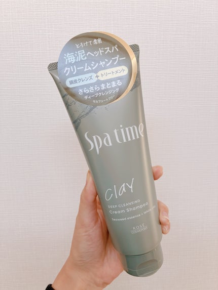 スパタイム クリームシャンプー (ディープクレンジング)/Spa time/市販シャンプーを使ったクチコミ(1枚目)