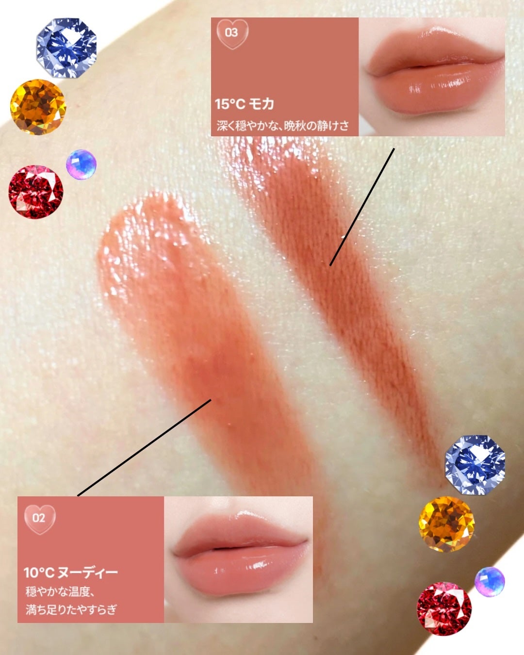 ハートキーリング リップ&チーク/keybo/口紅を使ったクチコミ(3枚目)