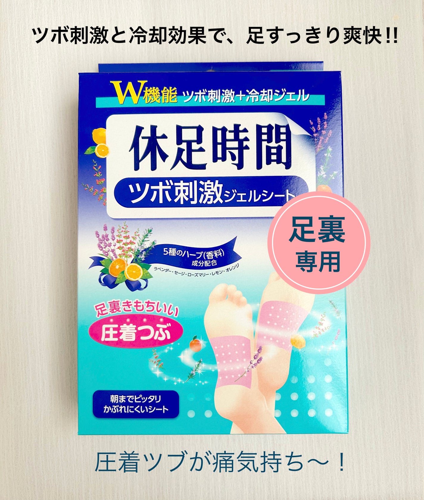 ツボ刺激ジェルシート/休足時間/レッグ・フットケアを使ったクチコミ(1枚目)