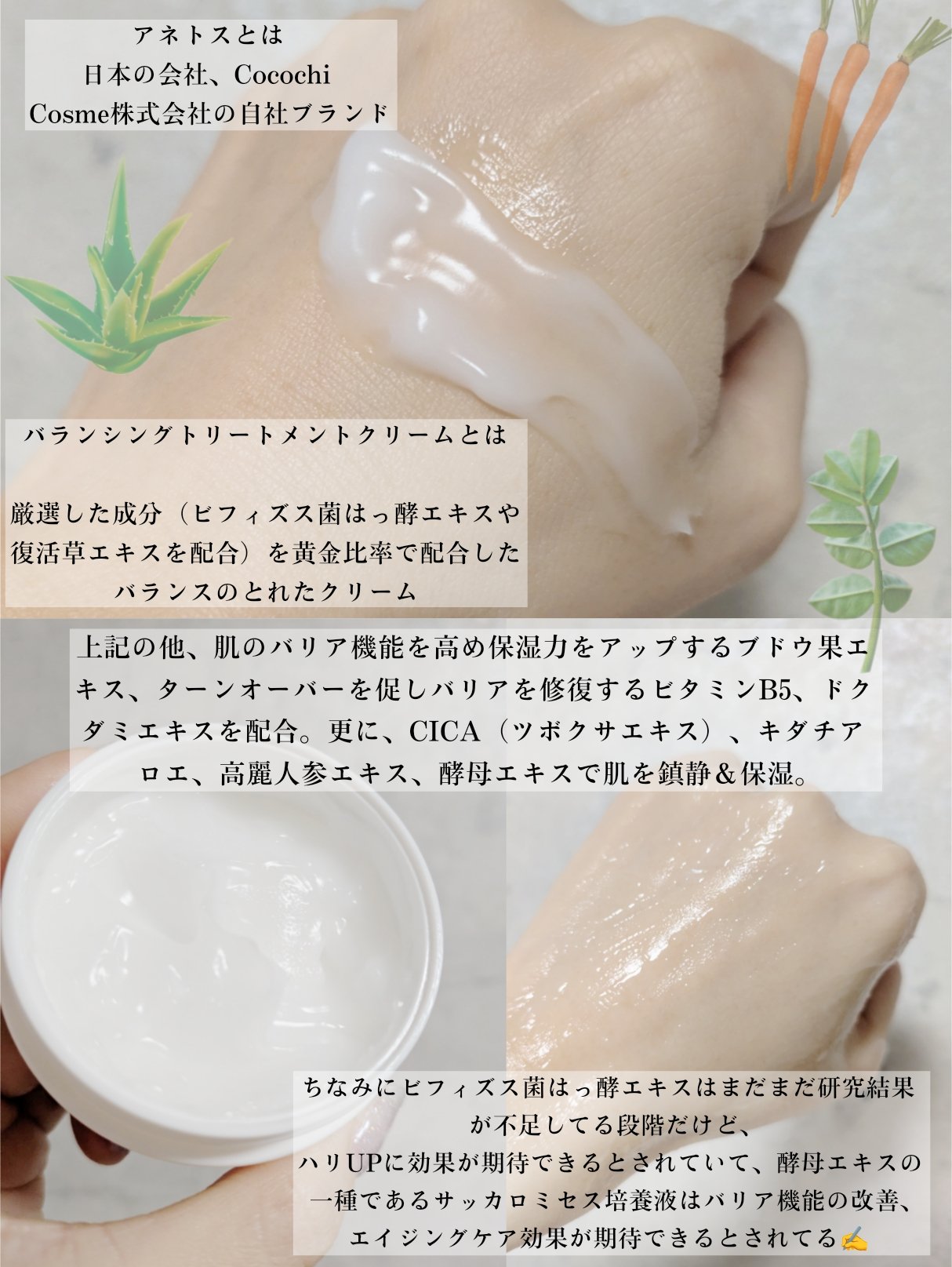 アネトス バランシング トリートメントクリーム/Anetos/フェイスクリームを使ったクチコミ（3枚目）