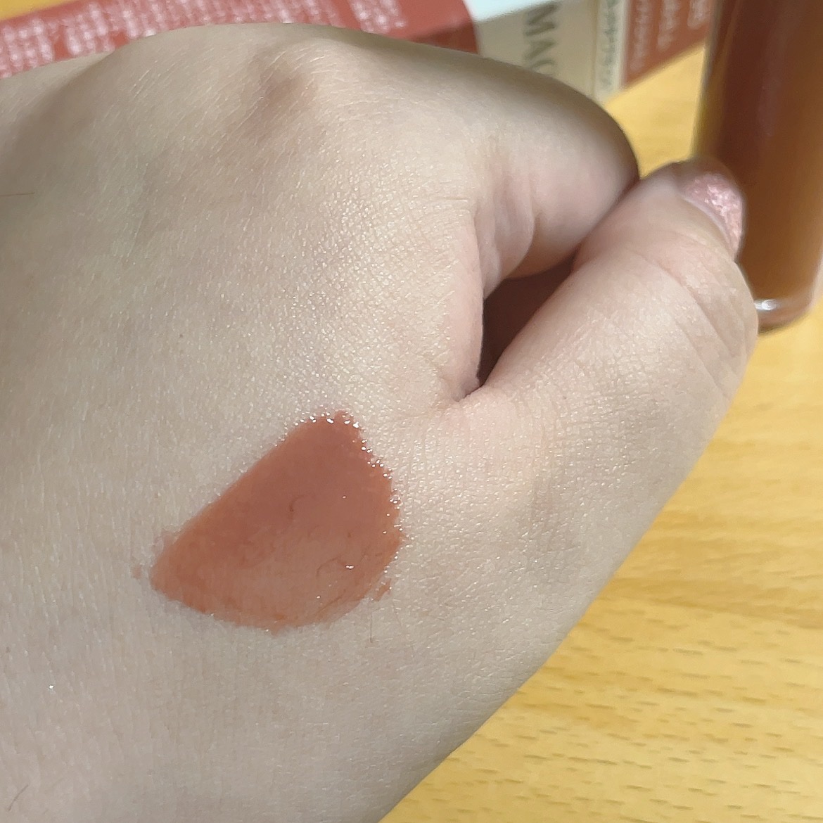 リップグロウボム BR515 くるみボム/マキアージュ/リップティントを使ったクチコミ（3枚目）