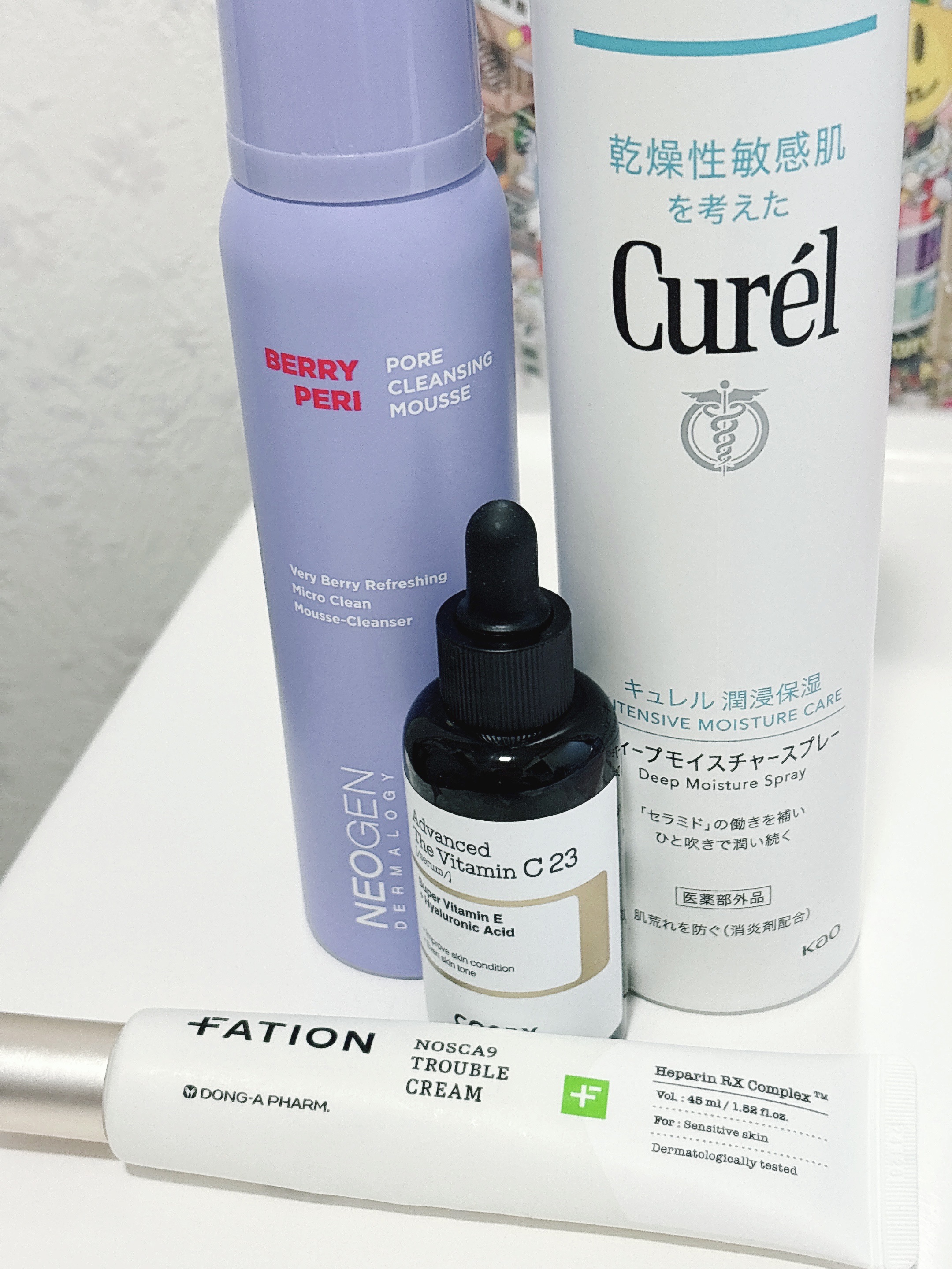 モーニングスキンケア☀️

お肌の調子良い感じ🩷

COSRXのRXアドバンスド ザ・ビタミンC23セラムが最初からピリピリ感じなかった◎

NEOGEN
ベリーペリポアクレンジングムース 
キュレル
ディープモイスチャースプレー
COS