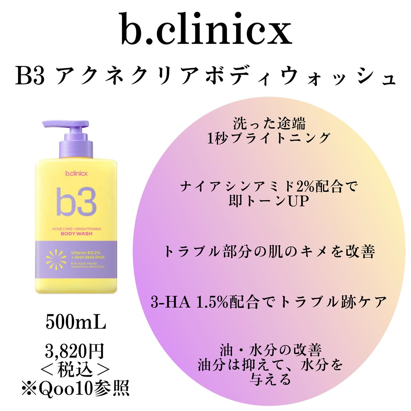 B3 アクネ クリア ボディウォッシュ/b.clinicx/ボディソープを使ったクチコミ（3枚目）