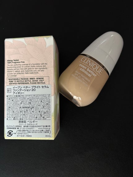 イーブン ベター ブライト セラム ファンデーション 20/CLINIQUE/リキッドファンデーションを使ったクチコミ(3枚目)
