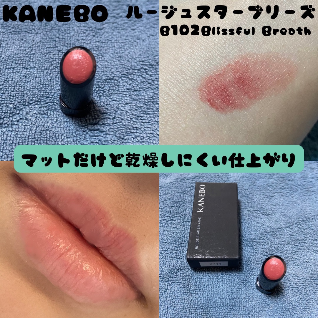 KANEBO
カネボウ ルージュスターブリーズ
B102　Blissful Breath
✼••┈┈••✼••┈┈••✼••┈┈••✼••┈┈••✼

\\マットだけど乾燥しにくいリップみっけ//

KANEBO
カネボウ ルージュスターブ