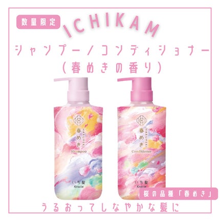 いち髪 シャンプー/コンディショナー(春めきの香り)のクチコミ「12/12販売開始!春めく香り
✼••┈┈••✼••┈┈••✼••┈┈••✼••┈┈••✼
い.....」(2枚目)