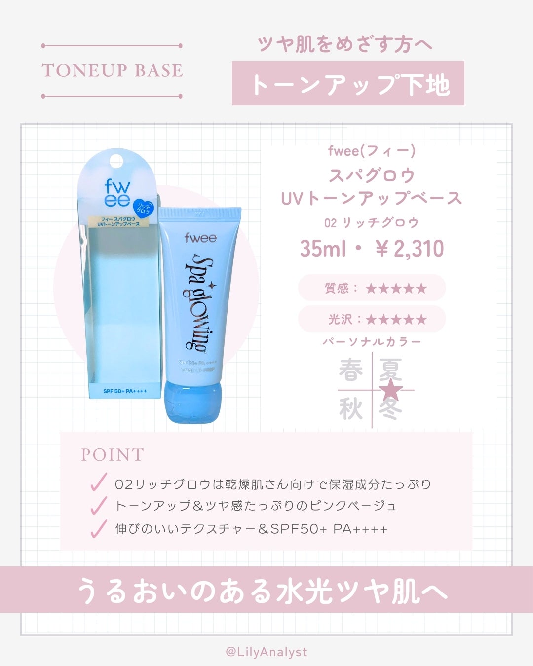 スパグロウUVトーンアップベース/fwee/化粧下地を使ったクチコミ(2枚目)