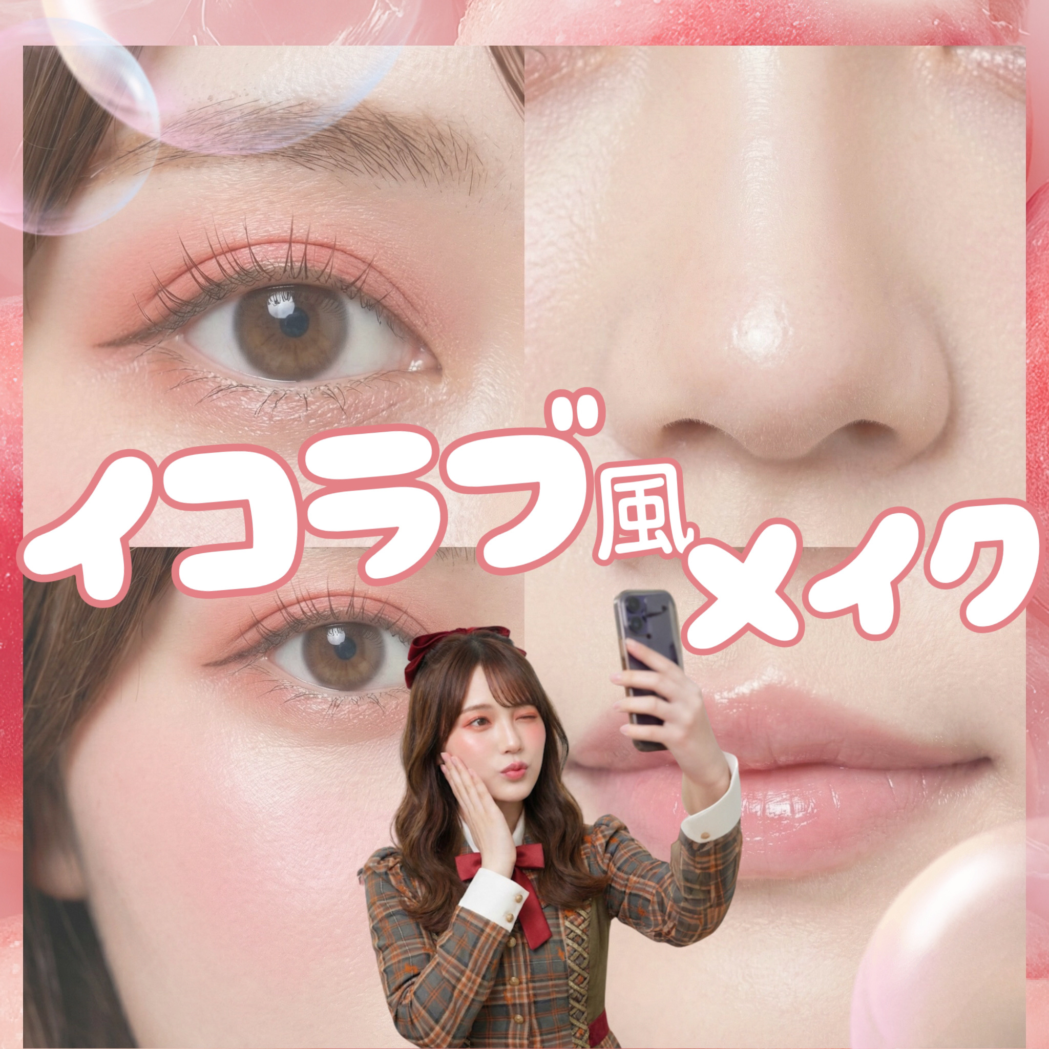 ❀=LOVEイコラブ風メイク❀

--------❀--------❀--------❀--------❀--------

【カラコン】
TOPARDS 1day
ストロベリークオーツ

【ベース】
TIRTIR
マスク フィット レッド