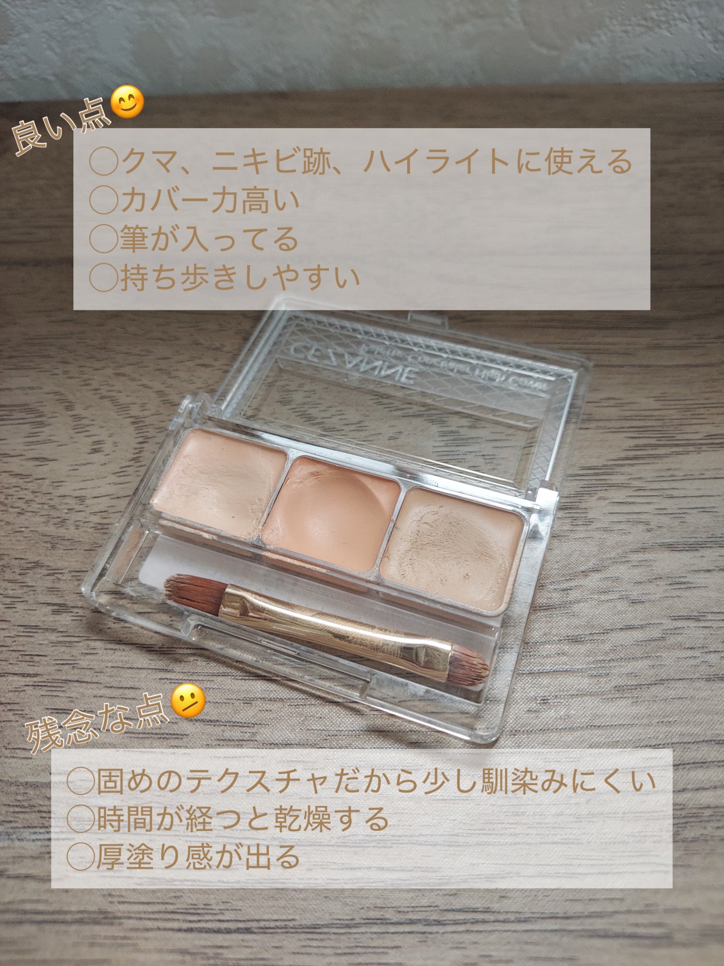 パレットコンシーラー ハイカバー/CEZANNE/パレットコンシーラーを使ったクチコミ(3枚目)