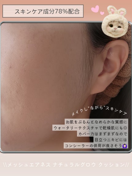 エティナ メッシュエアネス ナチュラルグロウ クッション/ETINNA/クッションファンデーションを使ったクチコミ(4枚目)