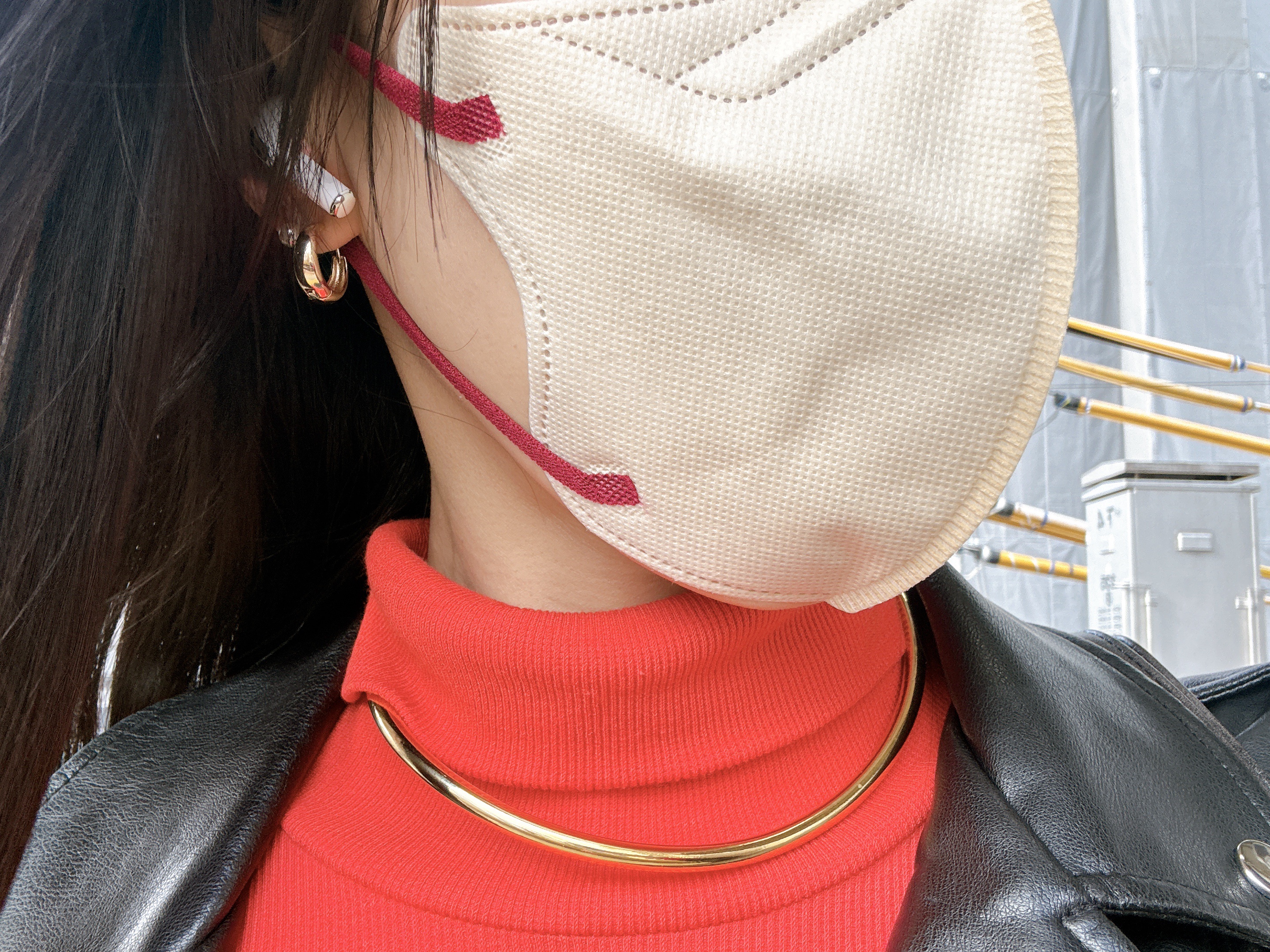 スタイリーマスク　オークル（耳ひも５色）/やまと工業/マスクを使ったクチコミ（2枚目）