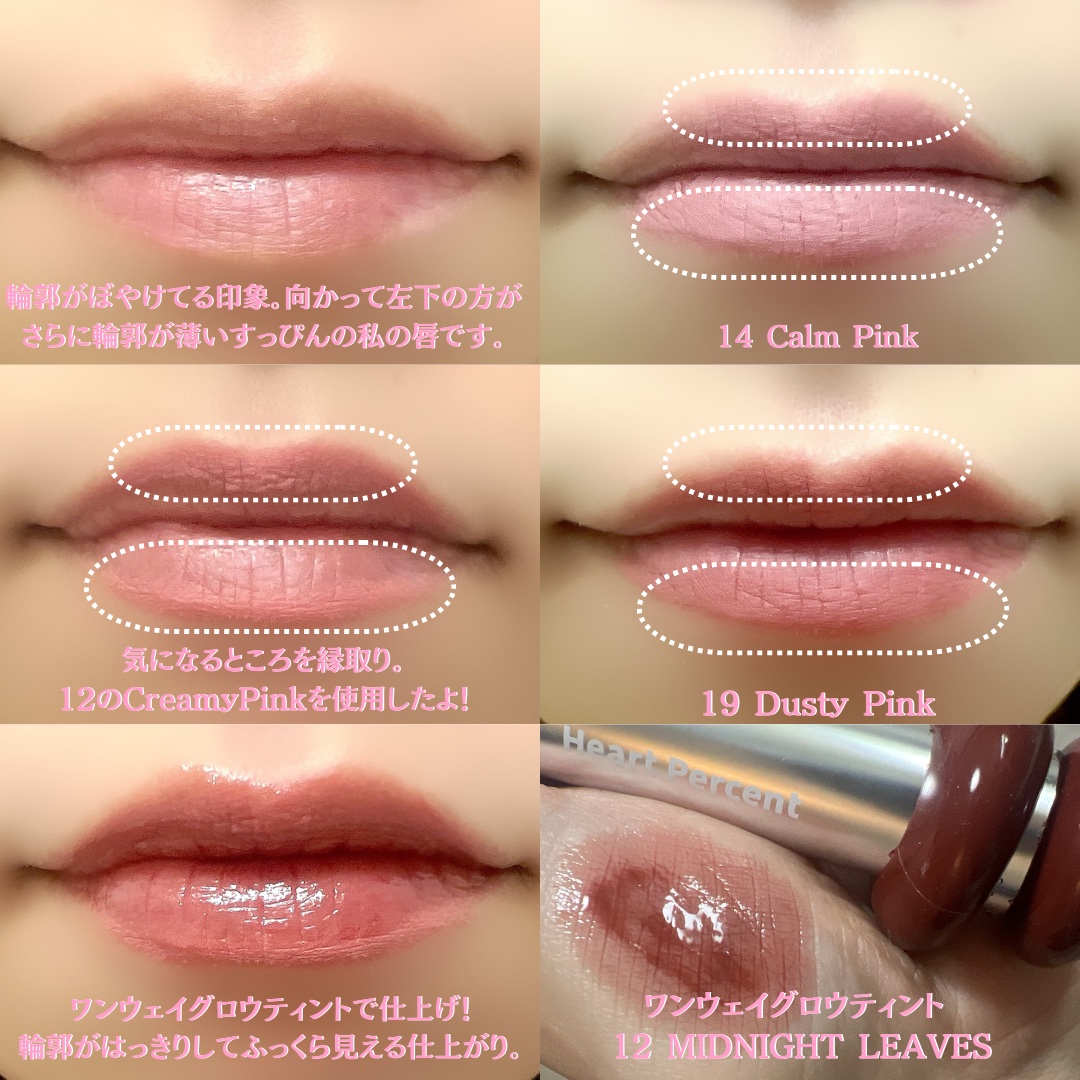 ドットオンムードリップペンシル/Heart Percent/リップライナーを使ったクチコミ（3枚目）