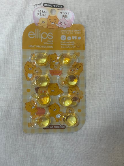 【KAKAO FRIENDS限定デザイン】ellips(エリップス)ヘアオイル シートタイプ8粒 (イエロー/トロピカルフルーツの香り)/ellips/ヘアオイルを使ったクチコミ(1枚目)