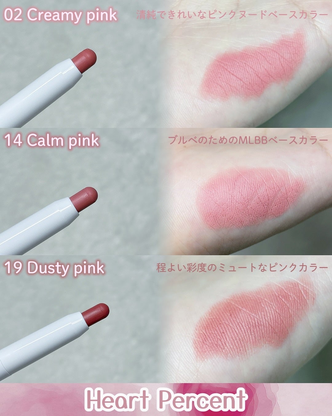 ドットオンムードリップペンシル/Heart Percent/リップライナーを使ったクチコミ(2枚目)