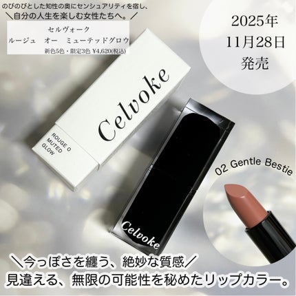 セルヴォーク ルージュ オー ミューテッドグロウ/Celvoke/口紅を使ったクチコミ(1枚目)