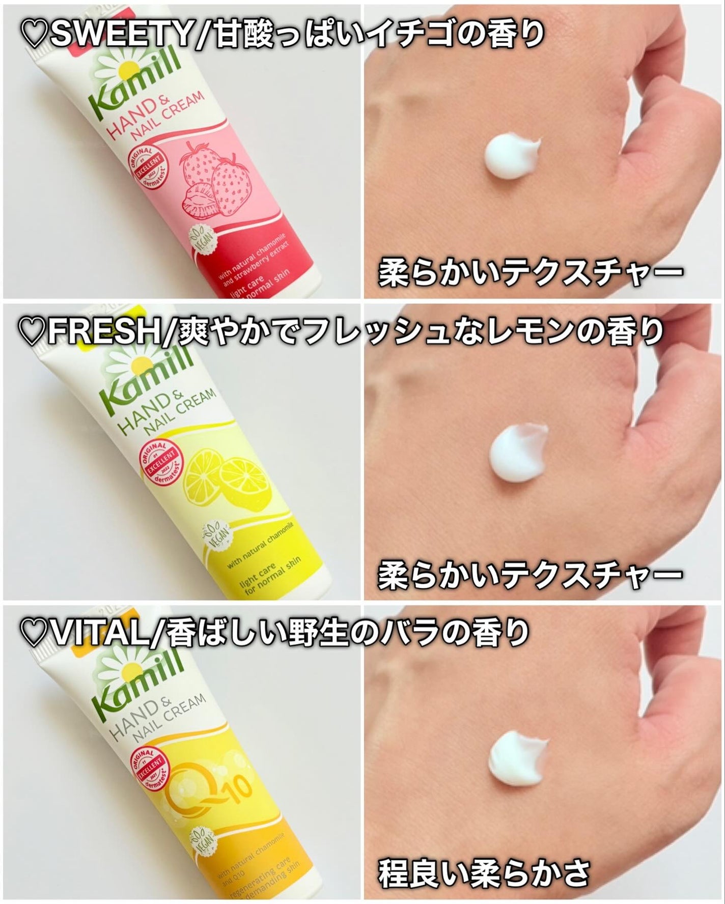 ハンド&ネイルクリームミニ 企画セット30ml*5/カミール/その他キットセットを使ったクチコミ(4枚目)