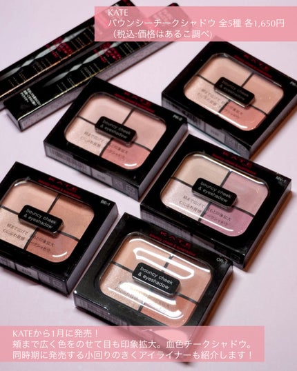 KATE バウンシーチークシャドウのクチコミ「🎀KATE様の商品モニターに協力中です🎀
\チークとアイシャドウが一体化?ほわ血色アイシャド.....」(2枚目)