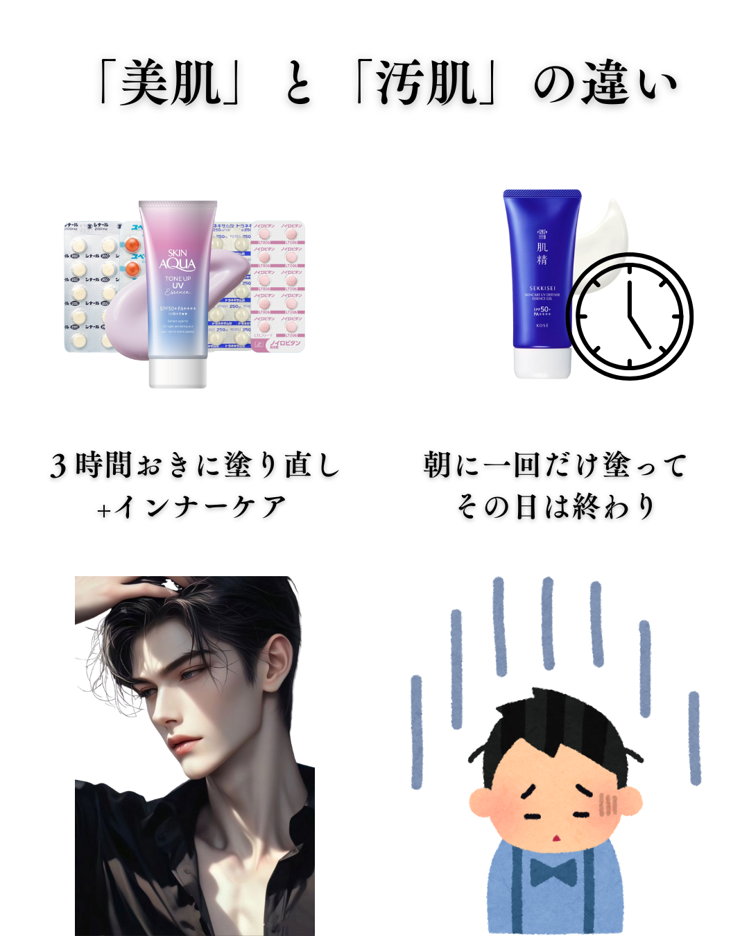 美男塾 on LIPS 「「その美容、もう古い?」5年後に差がつく“老ける習慣”をまとめ..」(3枚目)