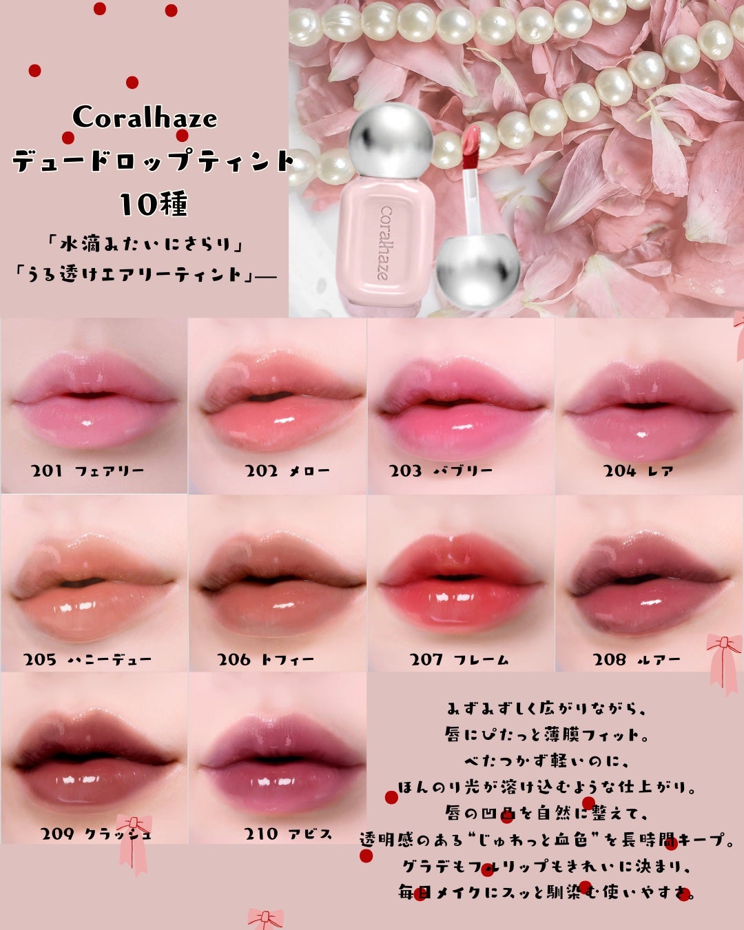 デュー ドロップ ティント/Coralhaze/リップティントを使ったクチコミ(3枚目)