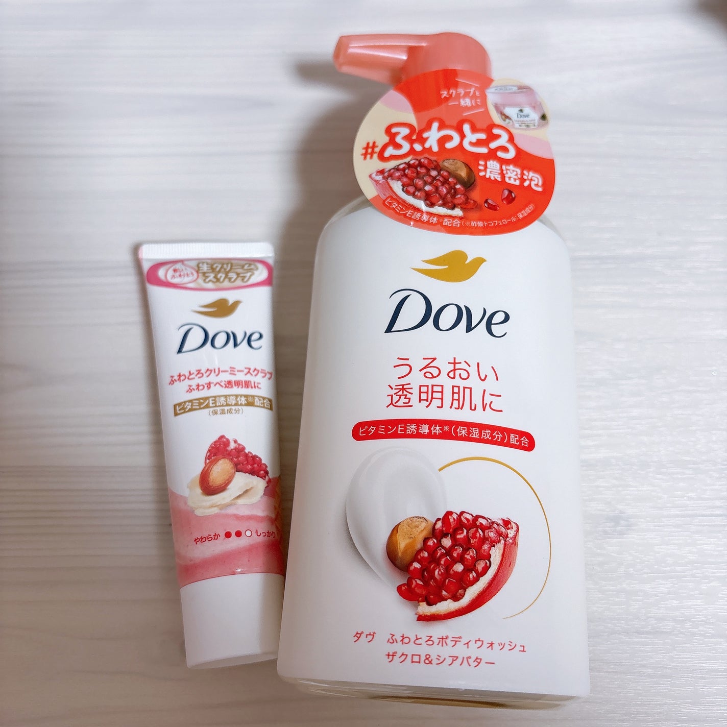 ダヴ ふわとろクリーミースクラブ ザクロ&シアバター/ダヴ/ボディスクラブを使ったクチコミ(1枚目)