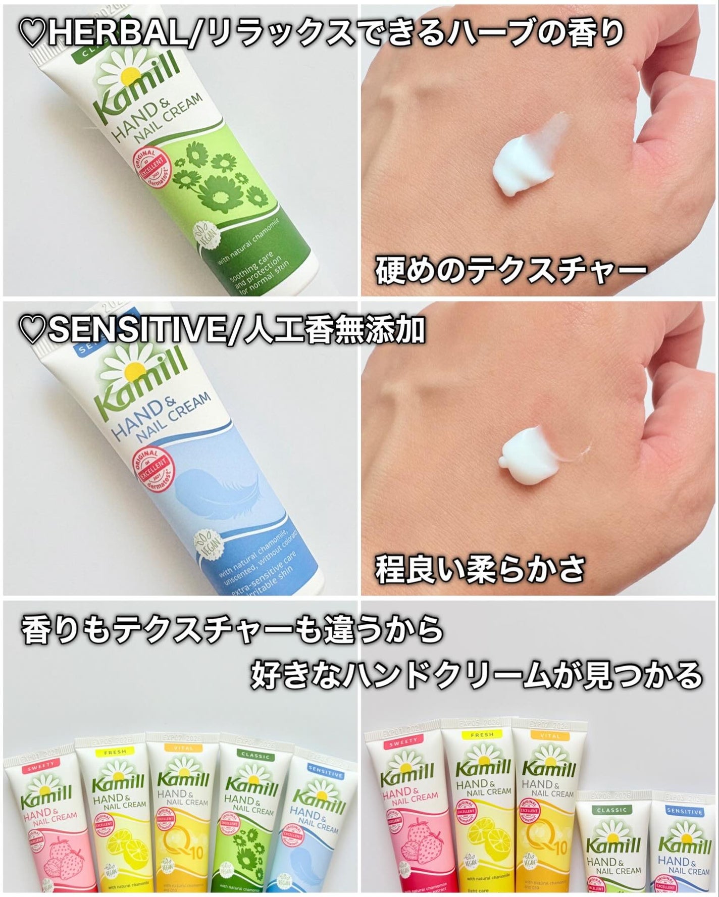 ハンド&ネイルクリームミニ 企画セット30ml*5/カミール/その他キットセットを使ったクチコミ(5枚目)