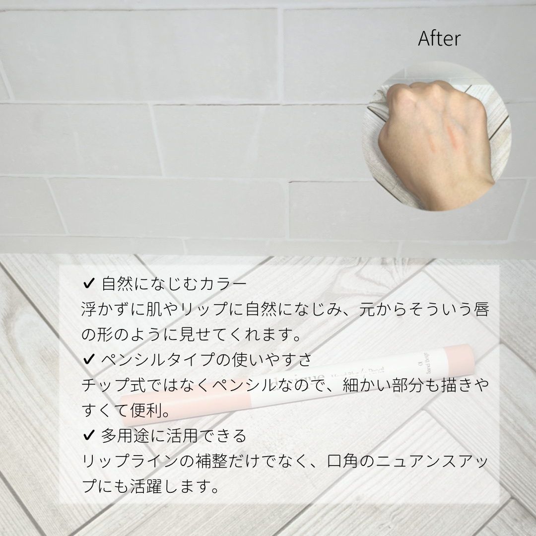 ムードブラーリップペンシル 01 サンドベージュ/dasique/リップライナーを使ったクチコミ（2枚目）