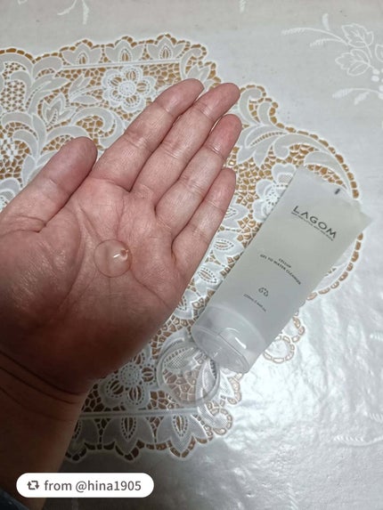 ラゴム ジェルトゥウォーター クレンザー(朝用洗顔)/LAGOM /その他洗顔料を使ったクチコミ(2枚目)