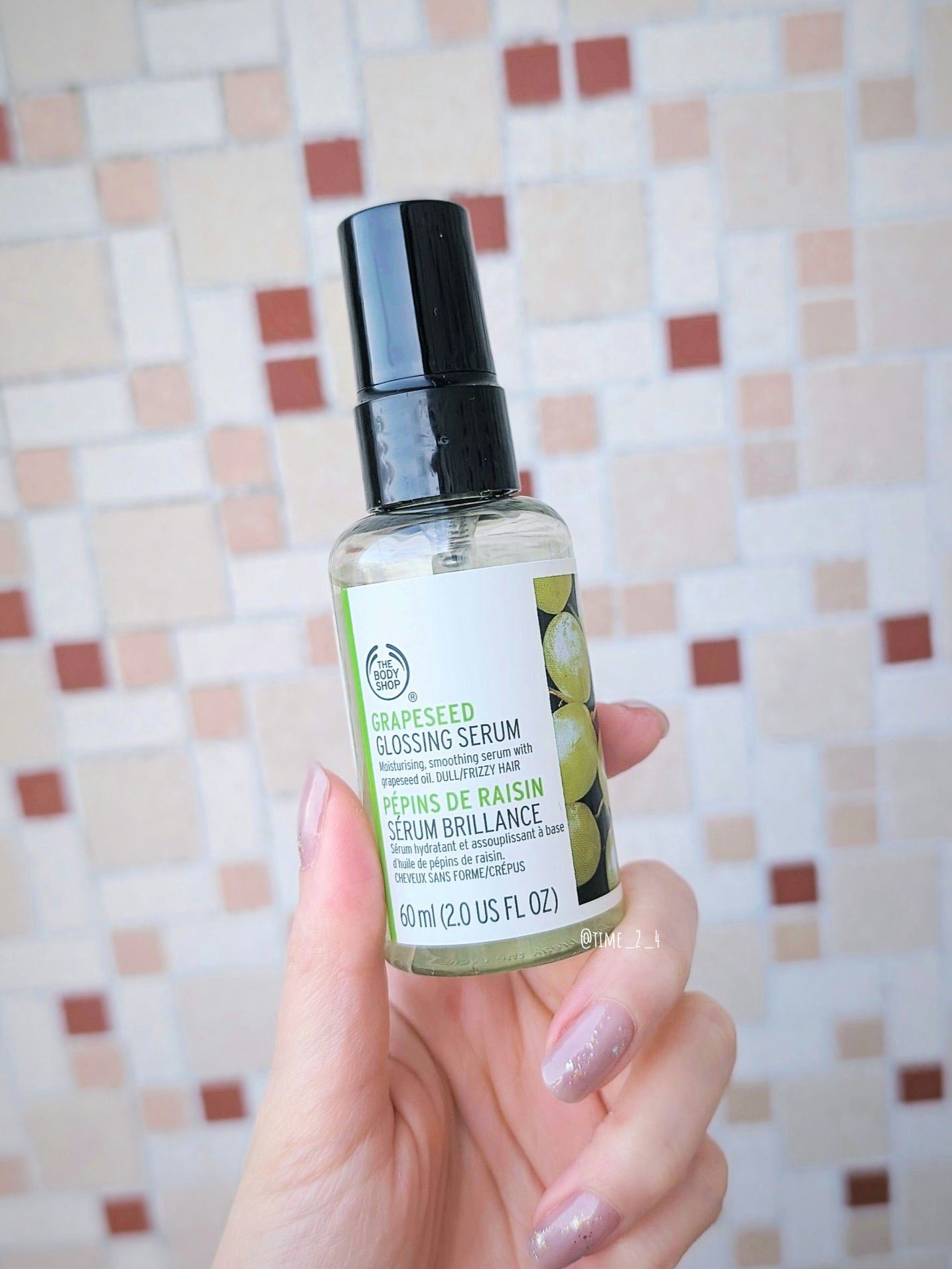 グレープシード グロッシング ヘアセラム/THE BODY SHOP/ヘアオイルを使ったクチコミ（2枚目）