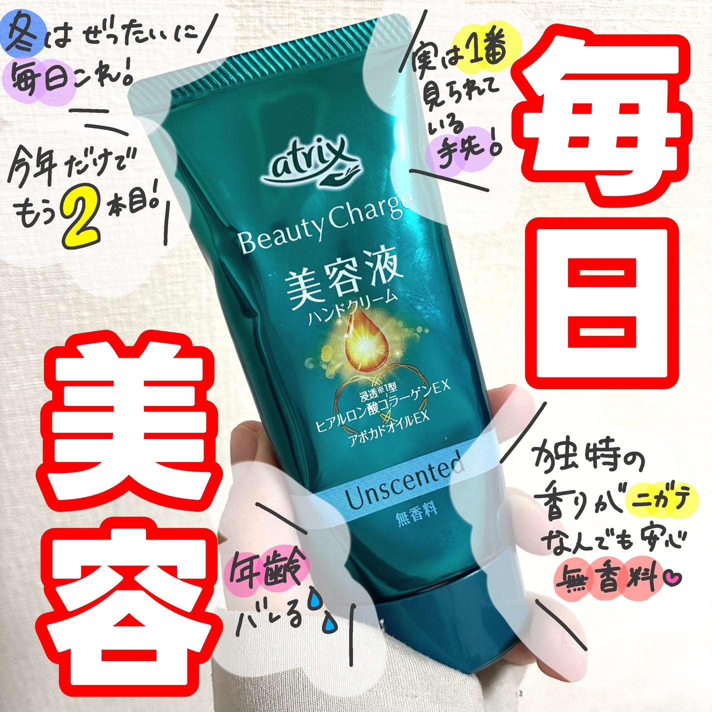 ビューティーチャージ 無香料/アトリックス/ハンドクリームを使ったクチコミ(1枚目)