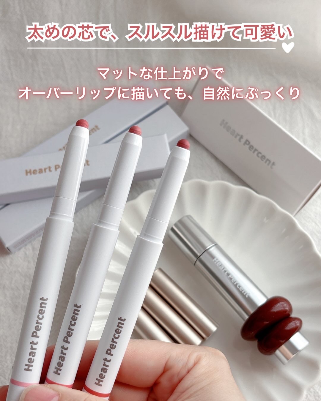 ドットオンムードワンウェイグロイティント/Heart Percent/リップティントを使ったクチコミ（2枚目）
