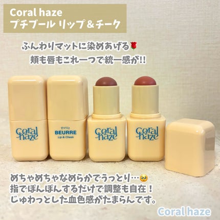 プチブール リップ&チーク/Coralhaze/口紅を使ったクチコミ(2枚目)