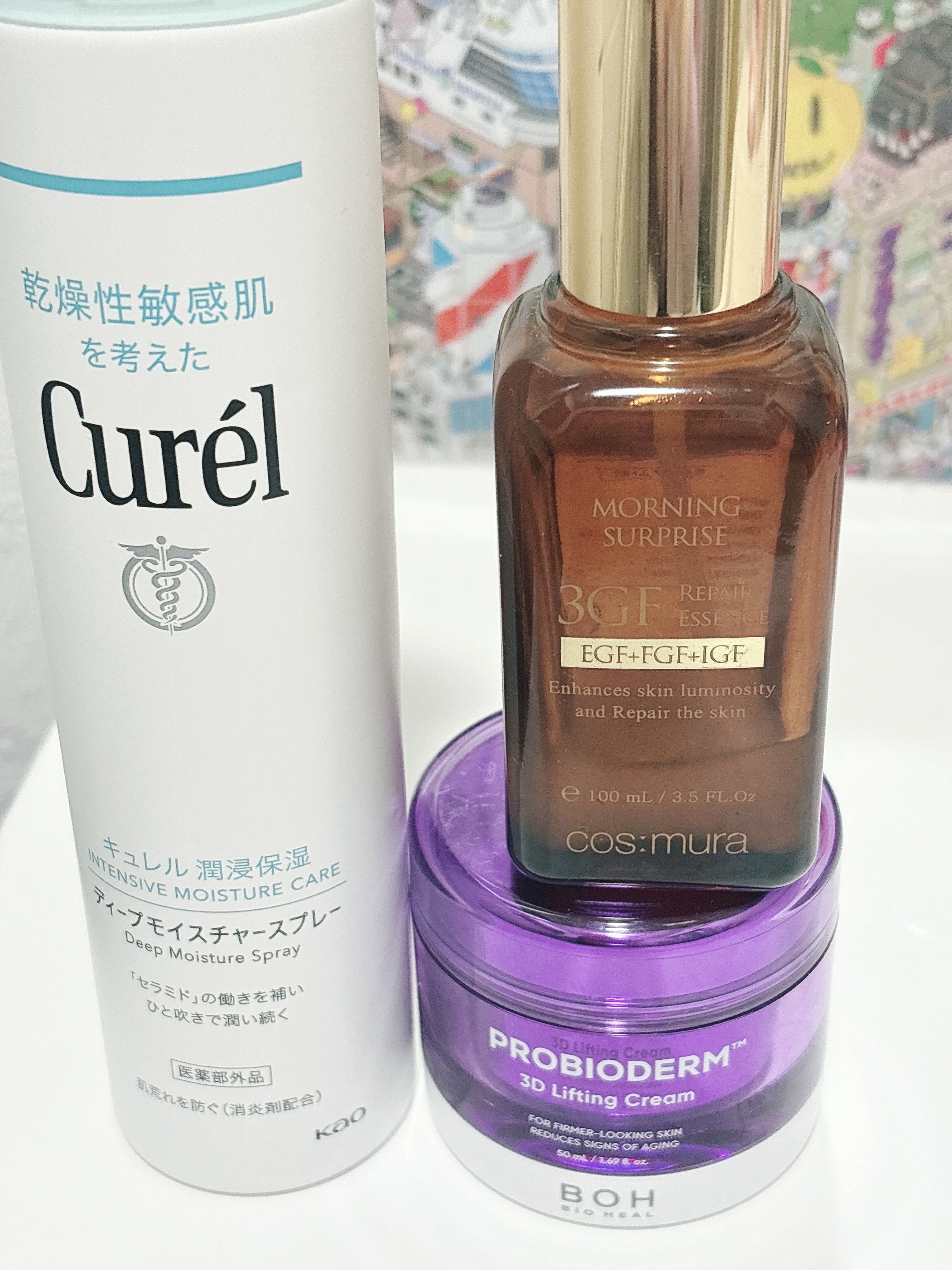 ナイトスキンケア🌙

久しぶりにcos:muraの3GF リペアエッセンス
使ってみた💜やっぱり良いな✨

キュレル
ディープモイスチャースプレー
cos:mura
3GF リペアエッセンス
BIOHEAL BOH
バイオヒールボ プロ