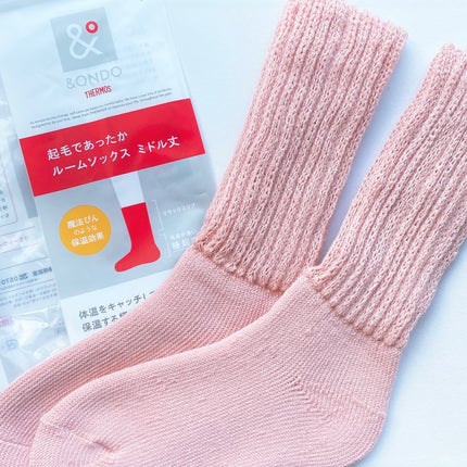 &ONDO 起毛であったかルームソックス ミドル丈/サーモス/暖かい靴下を使ったクチコミ(5枚目)