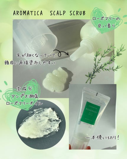 ローズマリー スカルプ スクラブ/AROMATICA/ヘッドスクラブを使ったクチコミ(2枚目)