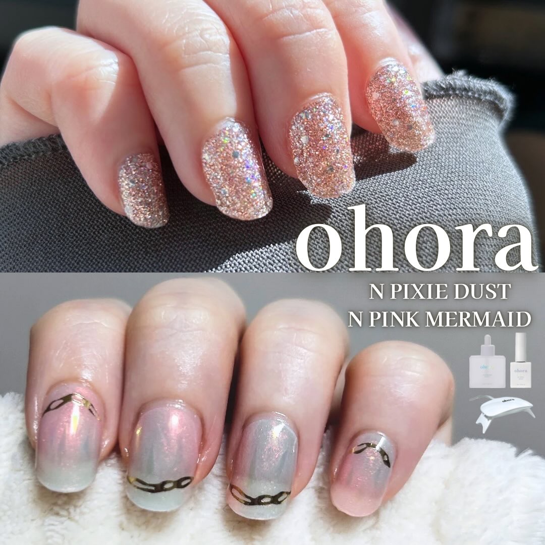 セミキュアジェルネイル（ハンド）/ohora/ネイルシールを使ったクチコミ（1枚目）