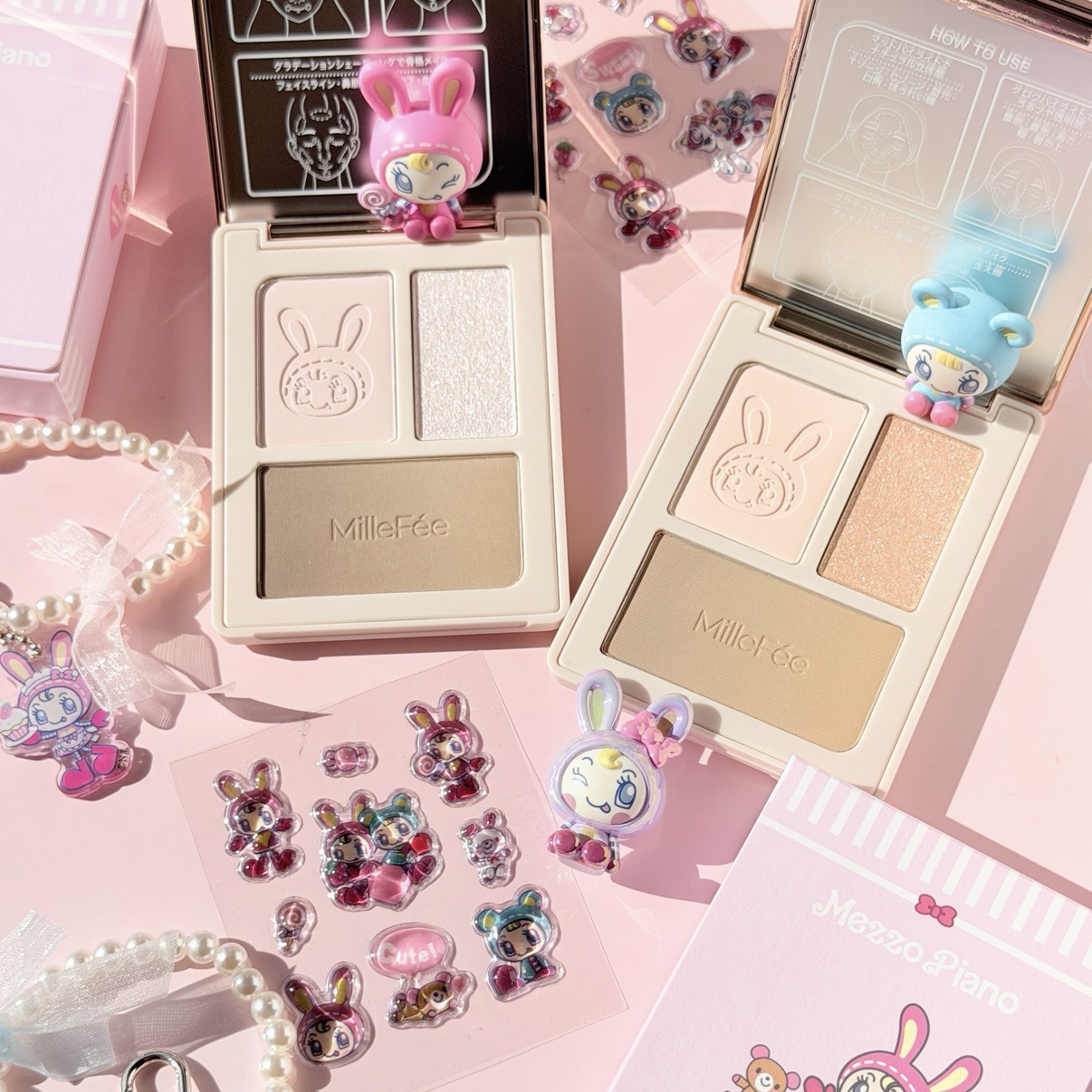 チート顔コントゥアパレット N04 しのばせベージュ（メゾピアノ限定デザイン）/MilleFée/パウダーハイライトを使ったクチコミ（2枚目）