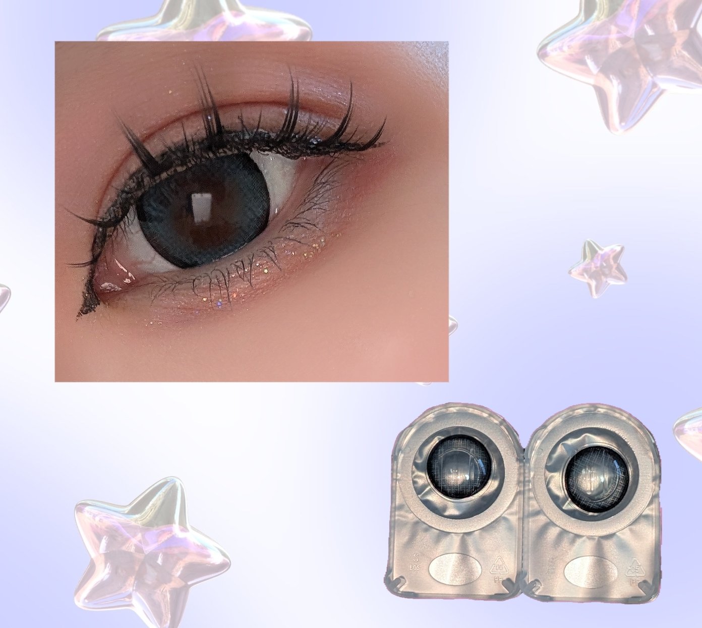 Flurry Monthly ワッフルチェックグレー/Flurry by colors/１ヶ月（１MONTH）カラコンを使ったクチコミ（2枚目）