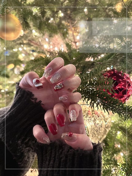 mauloa_nail on LIPS 「・🎄🎅❤️・・・・#クリスマスネイル#ネイル#ネイルデザイ..」(1枚目)