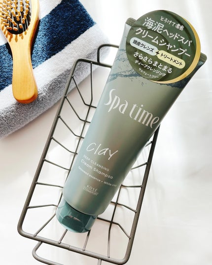 スパタイム クリームシャンプー (ディープクレンジング)/Spa time/市販シャンプーを使ったクチコミ(1枚目)
