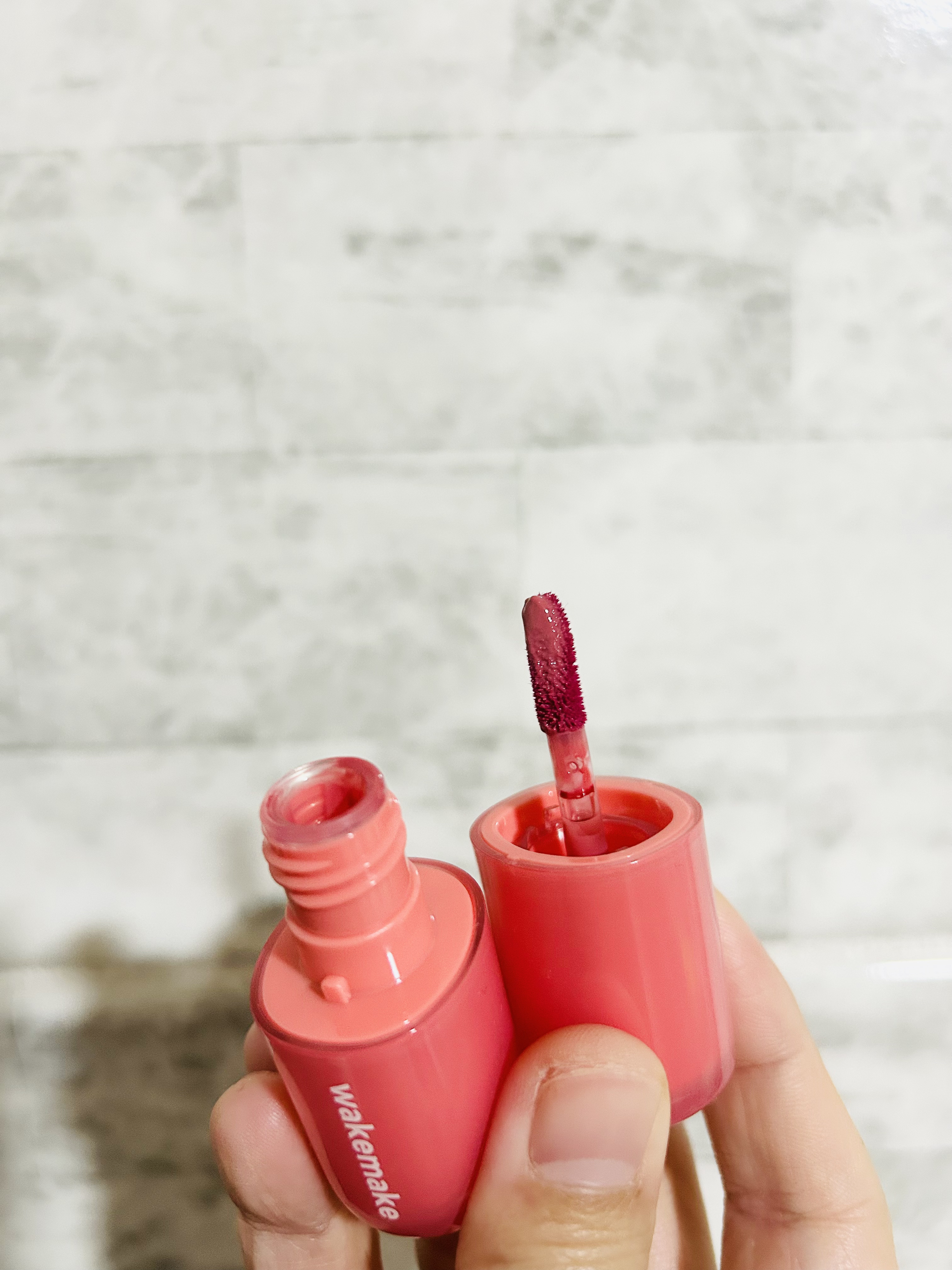 ウォータフルグロウティント 03 フェイデッドポージー/wakemake/リップティントを使ったクチコミ（3枚目）