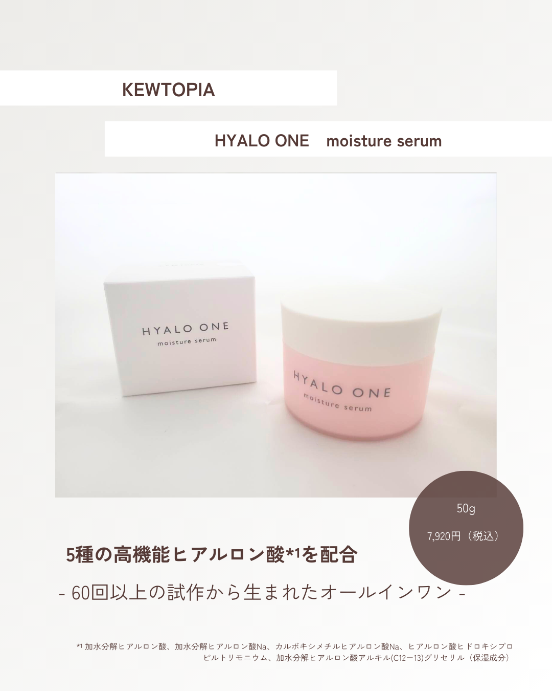 ヒアロワン/キユートピア/オールインワン化粧品を使ったクチコミ（1枚目）