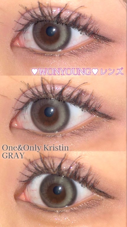 Hapa kristin One & Only Kristinのクチコミ「❤︎WONYOUNG❤︎レンズ
透明感やばいグレーカラー𓂃 𓈒𓏸◌
𓐄 𓐄 𓐄 .....」(1枚目)