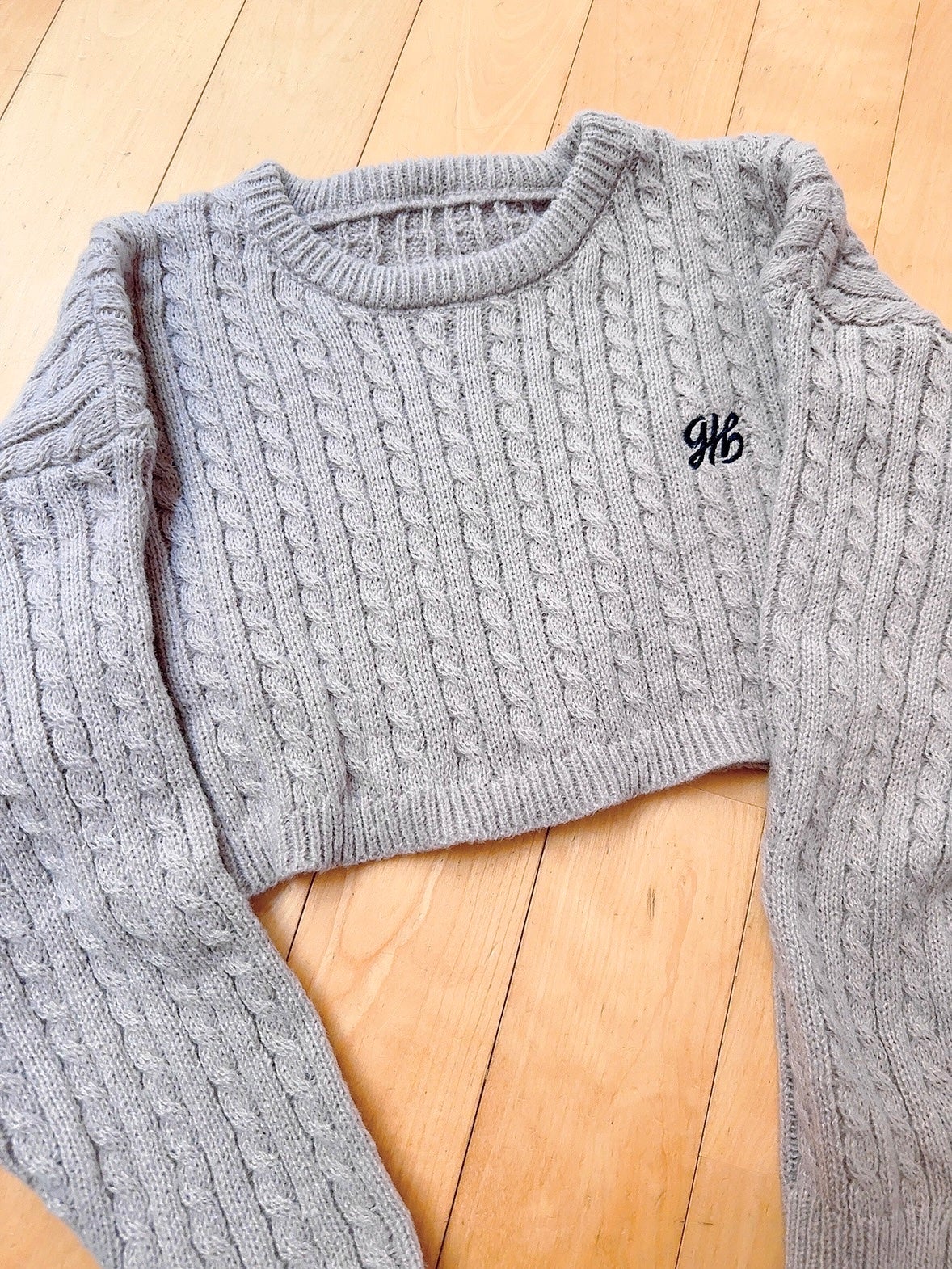 クロップド丈ケーブルニット×シャツアンサンブル/GRL/その他を使ったクチコミ(2枚目)